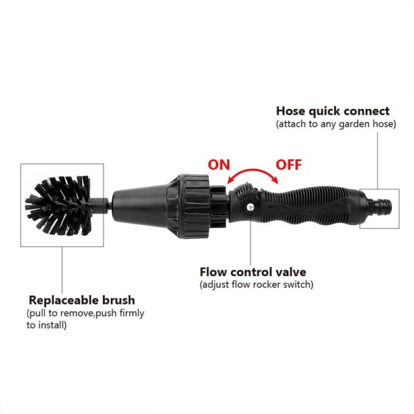 Water-driven Rotary Cleaning Brush Wash Hand-held Water Spray Brush - Image 2