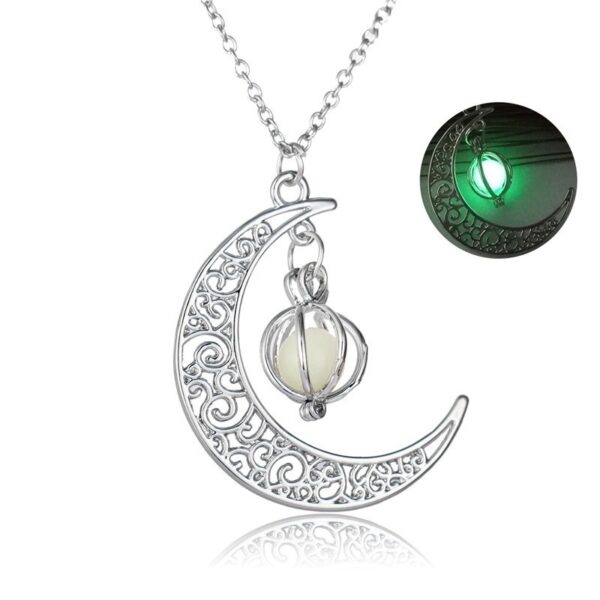 Fashion Moon Natural Glowing Stone Healing Necklace Women Gift Charm Luminous Pendant Necklace Jewelry - Image 8