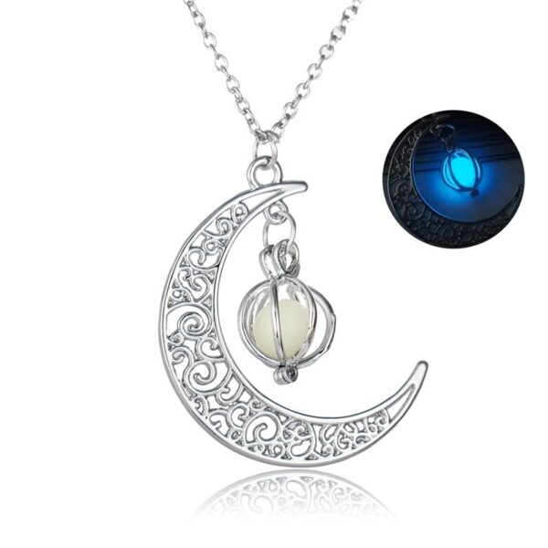 Fashion Moon Natural Glowing Stone Healing Necklace Women Gift Charm Luminous Pendant Necklace Jewelry - Image 7